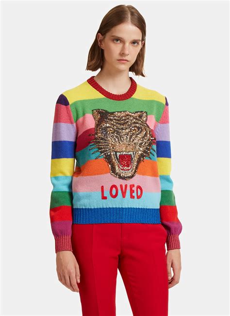 gucci rainbow sweater|Gucci jumper women.